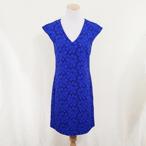 J. Crew lace shift dress royal blue size 2 - Picture 1 of 6
